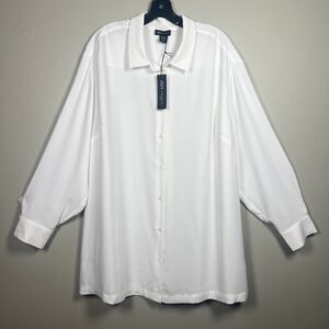 JNY Jones New York White Plus Oversize Blouse 2X 3X